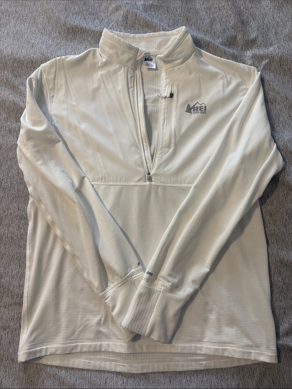 REI Men's White Quarter-Zip Performance Pullover